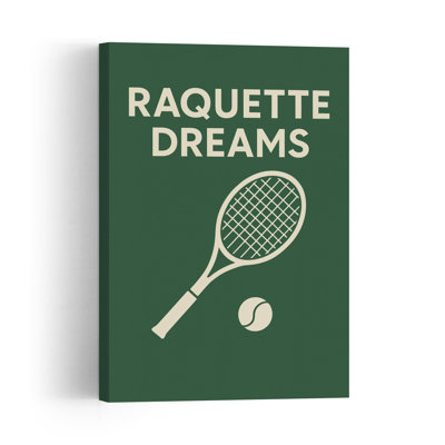 Raquettedreams Classic Retro Vintage Wall Art Print 1 Piece Wrapped Canvas Wall Art