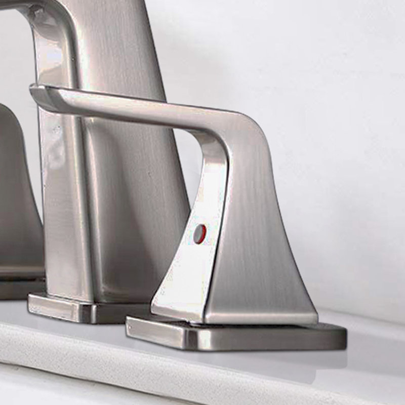 Widespread 2-handle Bathroom Faucet with Drain Assembly, Brushed Nickel
