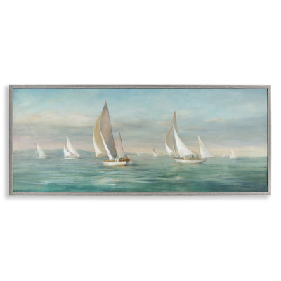 Conception d'art sur toile Stupell Industries, voilier, flotte, vagues de l'océan par Danhui Nai