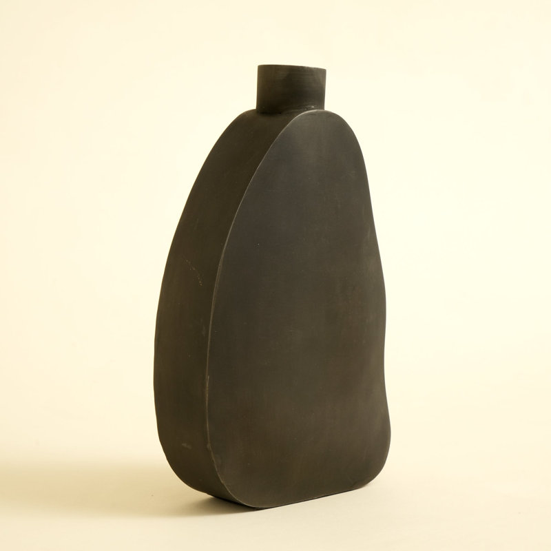 Steel Floor Vase, overall height- 28", Black