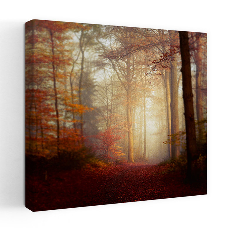 Art contemporain d'automne abstrait, H 18 po x l 18 po