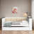 Wood Daybed With Storage Shelves, Upholstered Backrest And Usb-1768322255