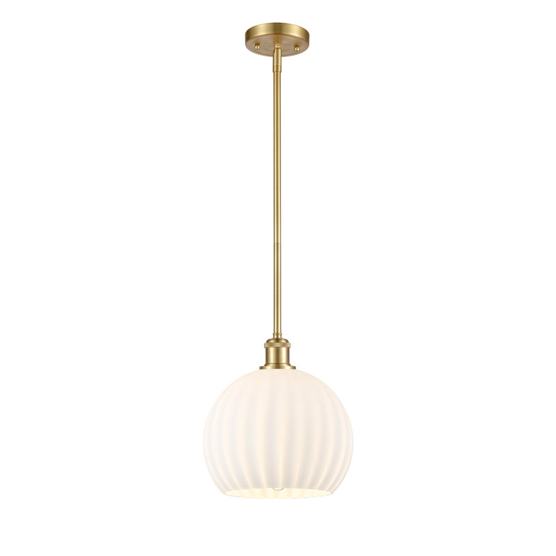 Luminaire suspendu 1 lumière Sabanc, H 11,75 po x l 10 po x P 10 po, Or satiné