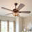 52" Rustic Ceiling Fan With Remote Control, 6 Fan Speeds, Reversible, Timer & Mute Motor