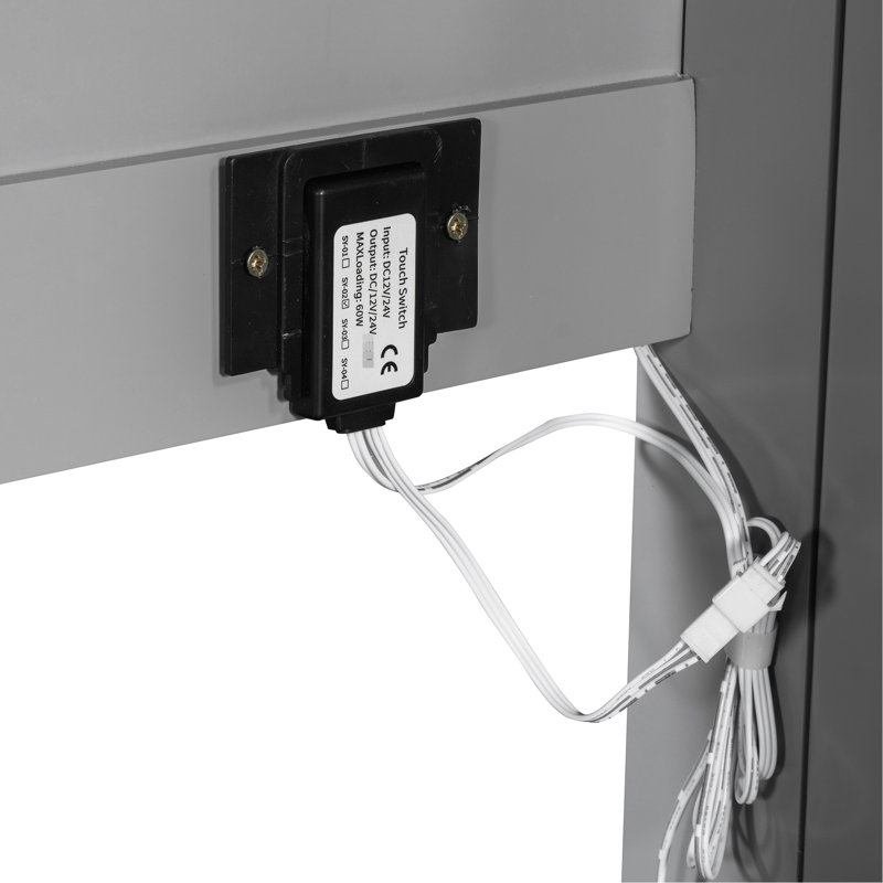 Lit peu encombrant gris - avec lumières DEL et base en contreplaqué