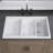 30" L X 20" W  Drop In Workstation Granite Composite Sink In White With With Prep Sink And Colander