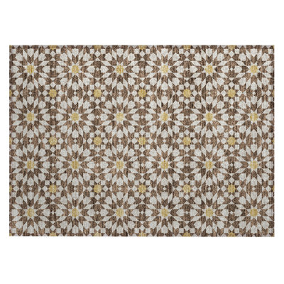 Washable Floral Indoor / Outdoor Rug