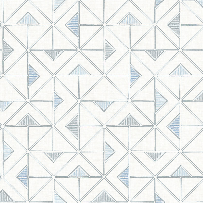 Geometric Wallpaper Double Roll, Blue