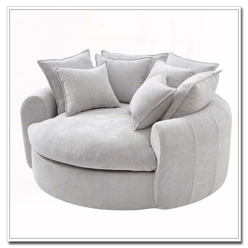 Fauteuil d'appoint rembourré en tissu chenille, Gris clair