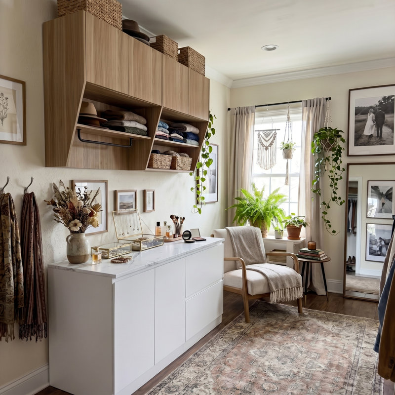 Armoire de base + armoire murale | Design sans poignée et support en métal