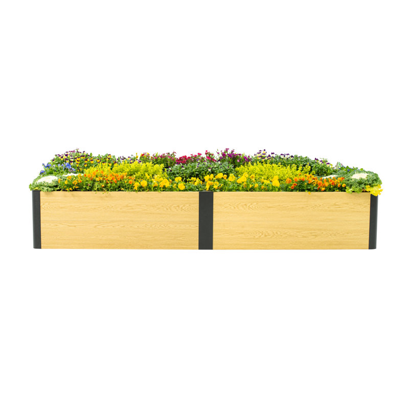 Lit de jardin surélevé rectangulaire en métal Woodgrain