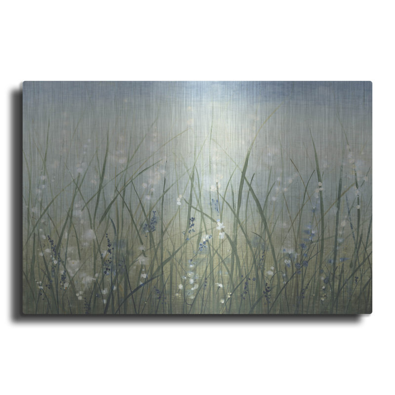 Bliss I 36" x 24" Green and Blue Metal Wall Art