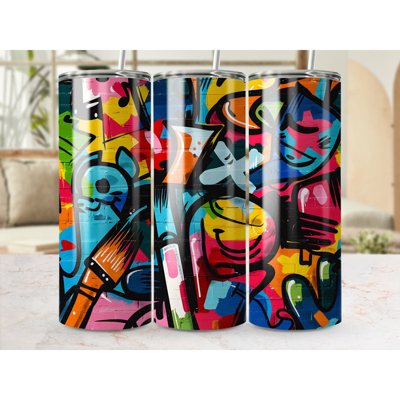 Choose Handmade Tumblers 591ml Vacuum Insulated Stainless Steel (18/8) Travel Tumbler with Straw