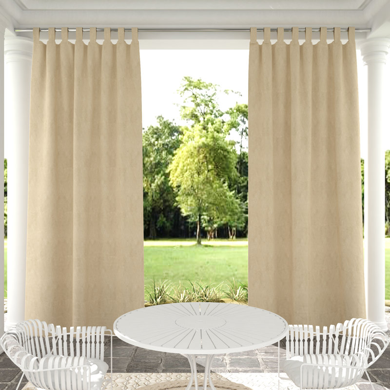 Rideau d'extérieur avec pattes, rideaux de salon imperméables et occultants, isolant et occultant pour la chambre à coucher, efficace pour le soleil et la protection de la vie privée, pour balcon terrasse Pergola d'intérieur, panneau simple, l 80 po x L 96 po, beige