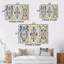 Carreaux de la Méditerranée en bleu rétro I sur toile, reproduction de 3 pièces-678588076