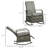 Gray Rocking Recliner Chair - Patio, Soft Cushions, Adjustable Footrest, 135 Degree For Patio Grey ,