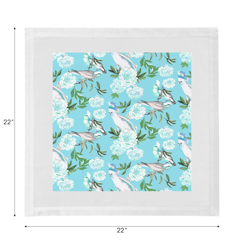 Peony Inspira Cotton Sateen Dinner Napkins, Azure