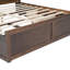Lit très grand lit avec tête de lit multi et finition en bois antique - construction, sans sommier, espace de couleur de tiroir multicolore, ports, espace de tiroirs-1892313008