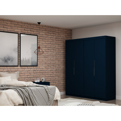 Mulberry Wardrobe Closet with Drawers and Adjustable Shelves by Manhattan Comfort