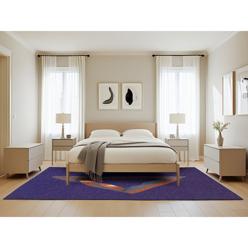 Tapis décoratif bleu, Rectangle 5 pi x 8 pi