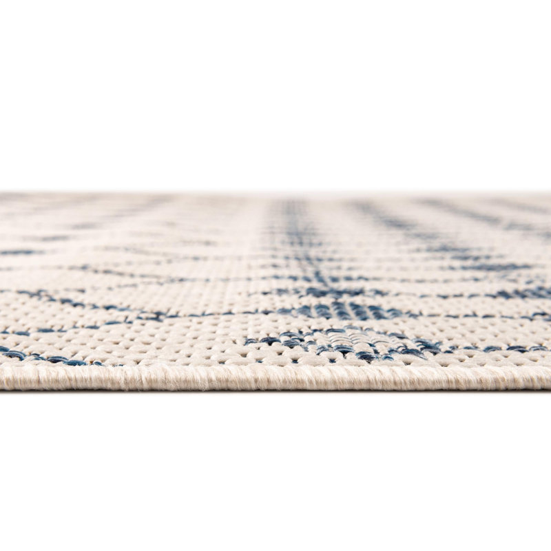 Ivory Traliccio Indoor/Outdoor Trellis Rug, Round 10'