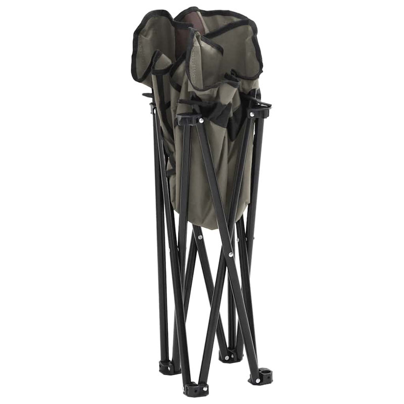 Camping Chairs With Pocket Foldable 2 Pcs Leave Print, Grey