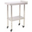 Table de préparation en acier inoxydable, table de travail en métal robuste de 30 po x 24 po x 35 1/2 po, capacité de charge de 440 lb avec tablette de dosseret réglable et 4 roulettes, poste de travail commercial pour restaurant de cuisine-130070820