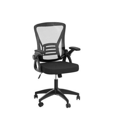 Ergonomic Office Chair, Mid Back Desk Chair With Adjustable Height, Swivel Chair With Flip-Up Arms And Lumbar Support, Breathable Computer Chair For H -  Inbox Zero, 3DB6A0ACAAE341B6A4907F746B1CCAB8