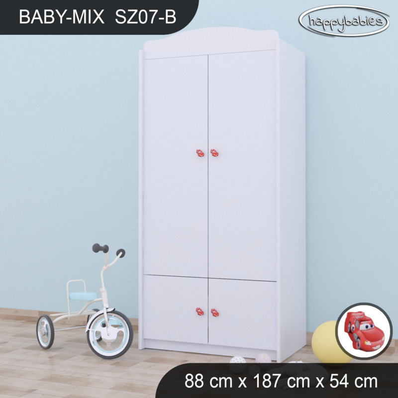 Baby 4 Door Wardrobe, White