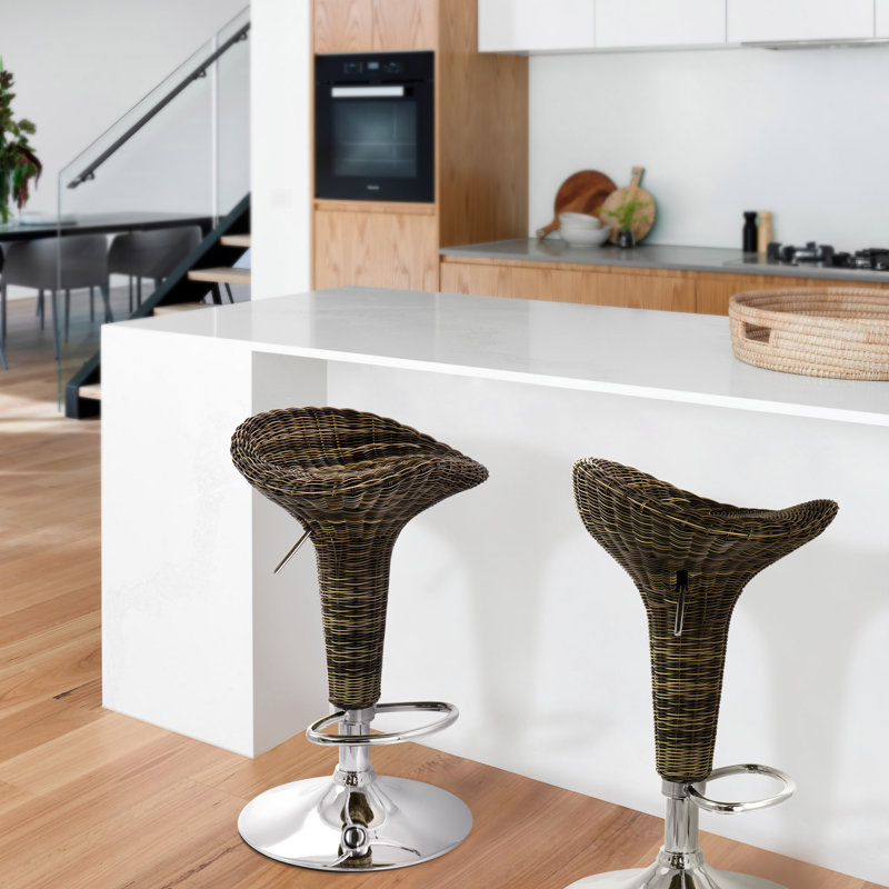 Birnbaum Swivel Adjustable Height Counter Stool with Metal Frame