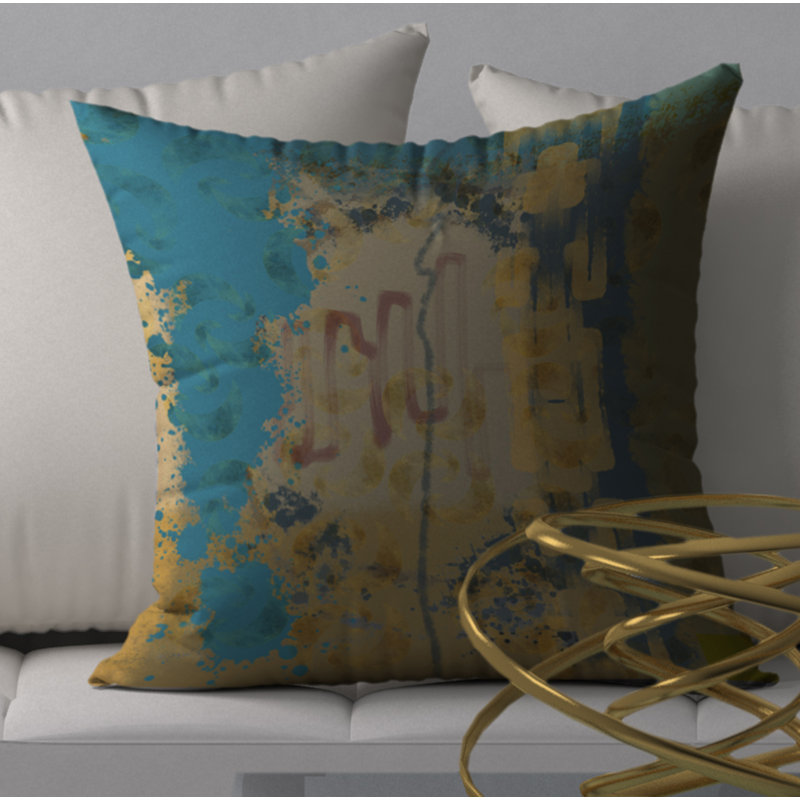 Abstract Throw Pillow, 24" H x 24" W