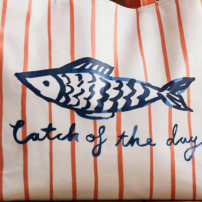Catch Of The Day 100% Cotton, PVC Coating Picnic Tote Bag