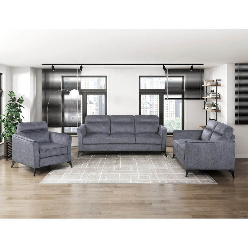Revêtement en microfibre Modern Living Chair, Gris foncé