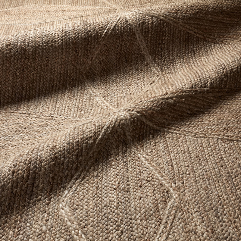 Bancroft Geometric Handmade Dhurrie Jute Beige Area Rug, Rectangle 2' x 3'