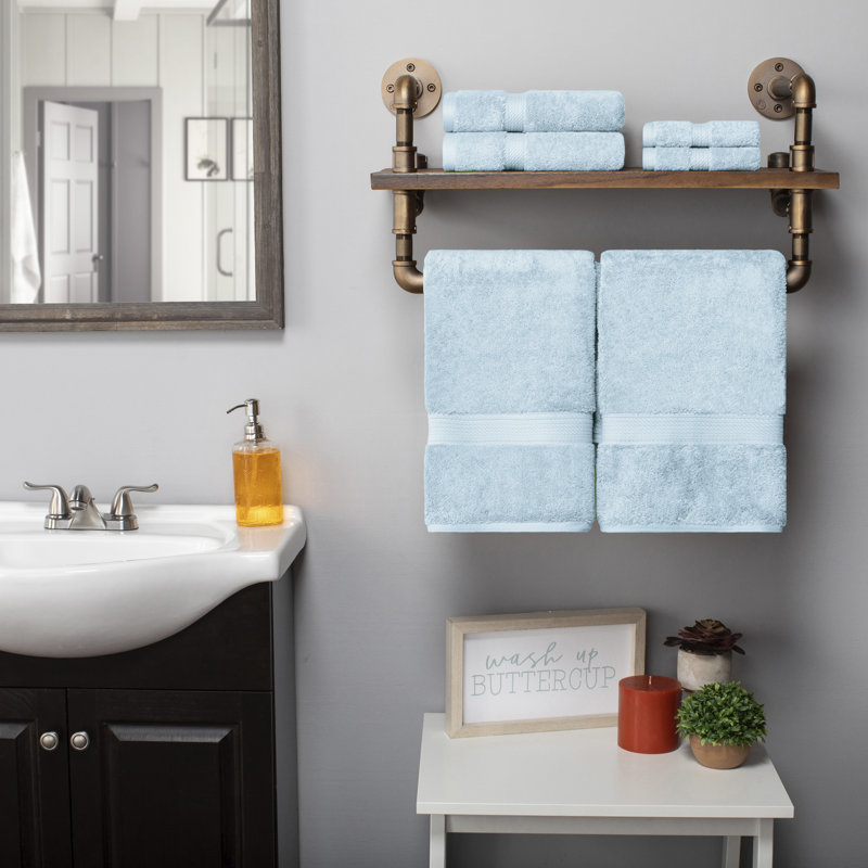 Scotia Egyptian Cotton Bath Towel Set, Light Blue, 3Pc Towel Set  (1Bath, 1Hand, 1Face)