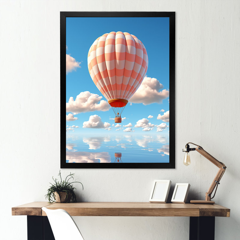 Skyhigh Balloon Whimsy II, reproduction d'art sur toile, Cadre photo noir, H 40 po x l 30 po x P 1,5 po