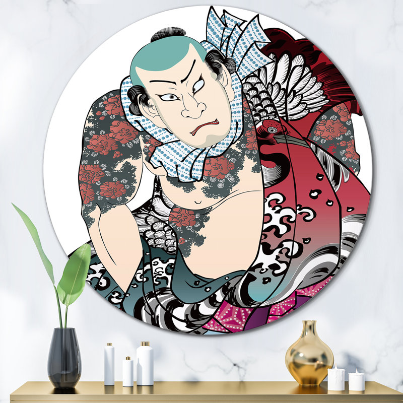 Art japonais, art de cercle bohémien et éclectique, H 11 po x l 11 po