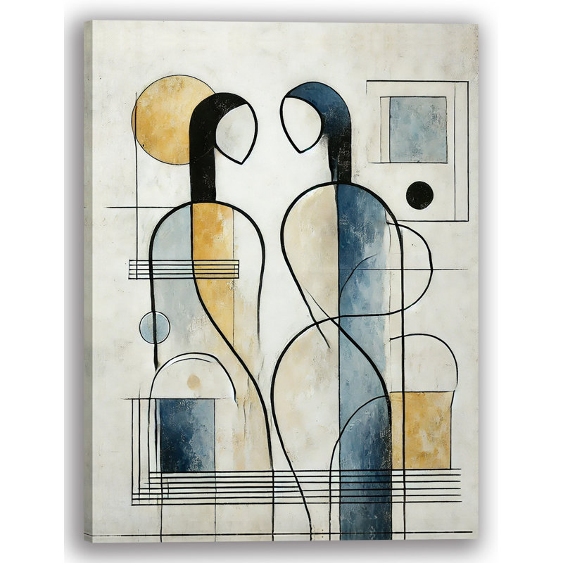 Modern Abstract Figurative Wrapped Canvas Wall Art, 48" H x 36" W x 1.5" D