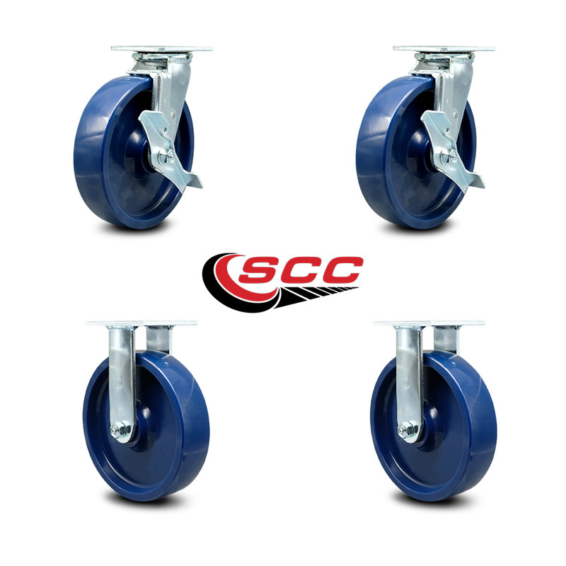 4 Piece Solid Polyurethane Caster Set