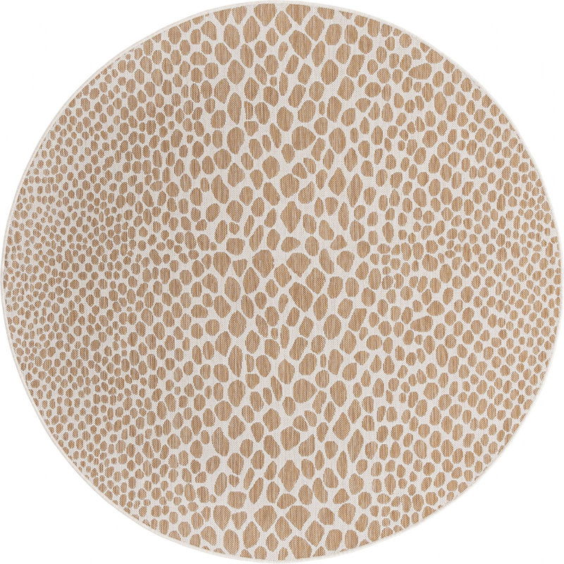 Tapis d'extérieur couleur os, Rond 6 pi 7 po