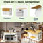 Grand îlot de cuisine roulant avec 2 tabourets de bar, abattant, prise de courant, supports de rangement internes, 5 supports latéraux ouverts, 2 tiroirs-763693061