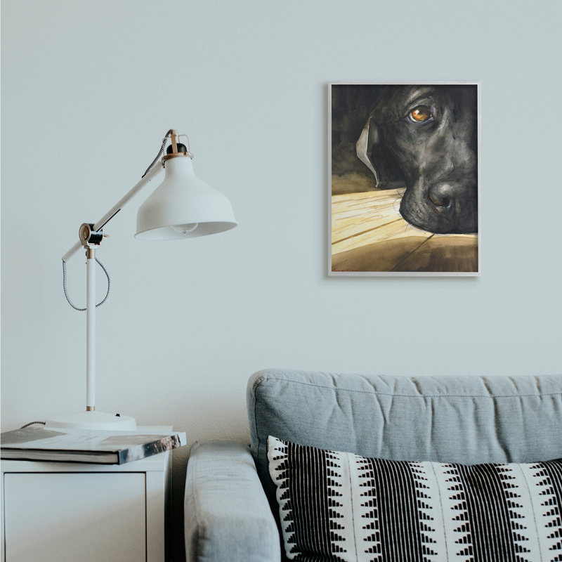 Labrador, repos, chien, portrait, brun, noir, noir, estampe numérique, art texturé par George Dyachenko, H 14 po x l 11 po