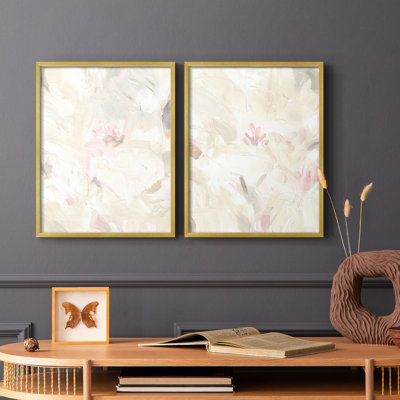 «Soft Abstraction I», reproduction encadrée de qualité supérieure - prête à être accrochée - aucun clou requis - aucun clou requis