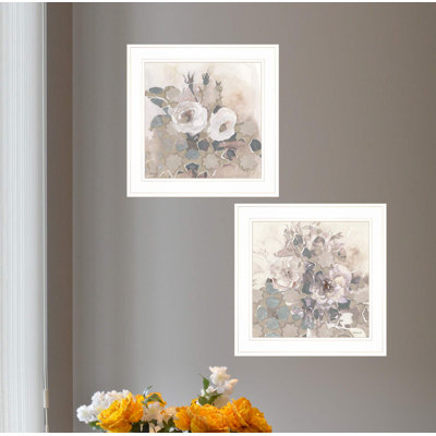 «Transitional Blooms», ensemble de 2 encadrements de vignettes encadrées pour la maison par Stellar Design Studio