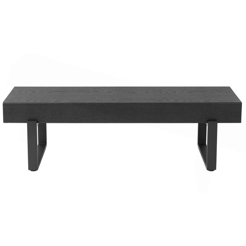 59" Wood Bench For Bedroom End Of Bed,Versatile Modern Shoe Bench For Entryway, Black