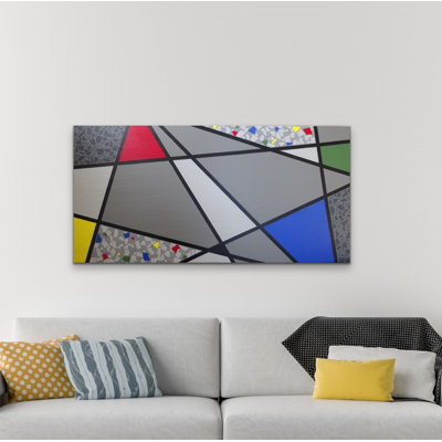 One-of-a-Kind Original Anginette, «Mosaic Color Grid Per poser», peinture sur toile