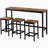 Counter Height Long Dining Table Set With 3 Stools, Pub Kitchen Set Side Table