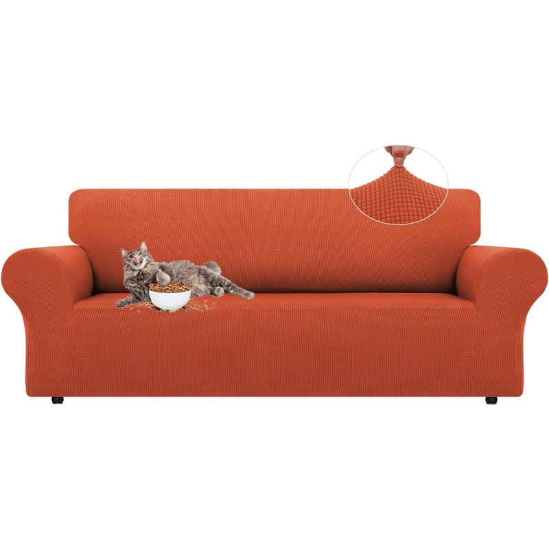 Housse pour canapé à coussins en T, Polyester citrouille, H 40 po x l 94 po x P 40 po