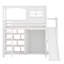Lit mezzanine avec garde-robe, tablettes de rangement