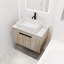 Meuble-lavabo mural de 30 po au fini chêne blanc avec lavabo en céramique